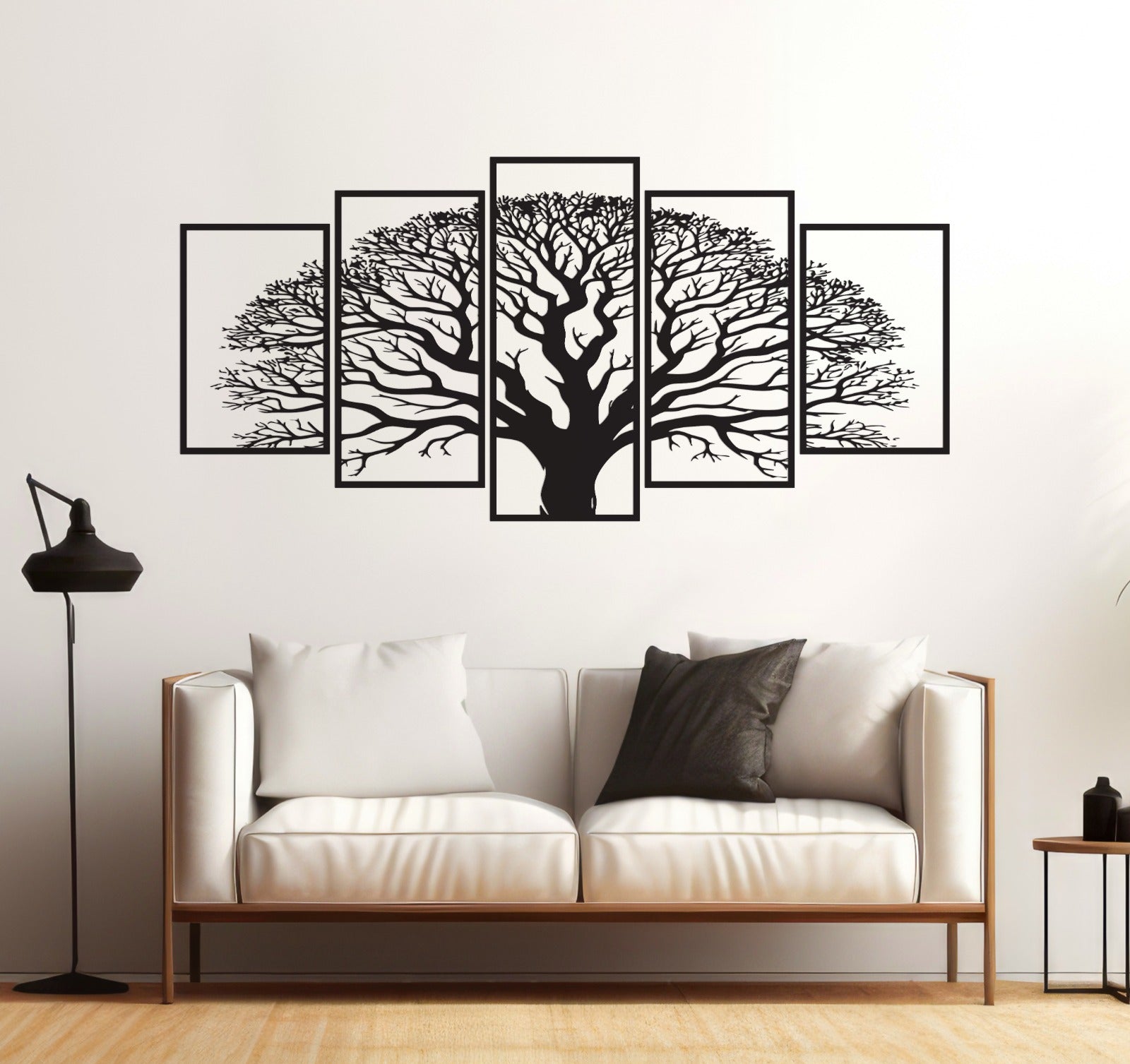 Five Frames Tree 3D art Decor for Walls
